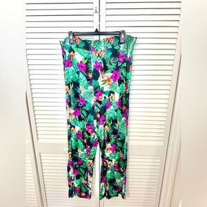 Tropical Floral Print Pants Size 14/16 XL